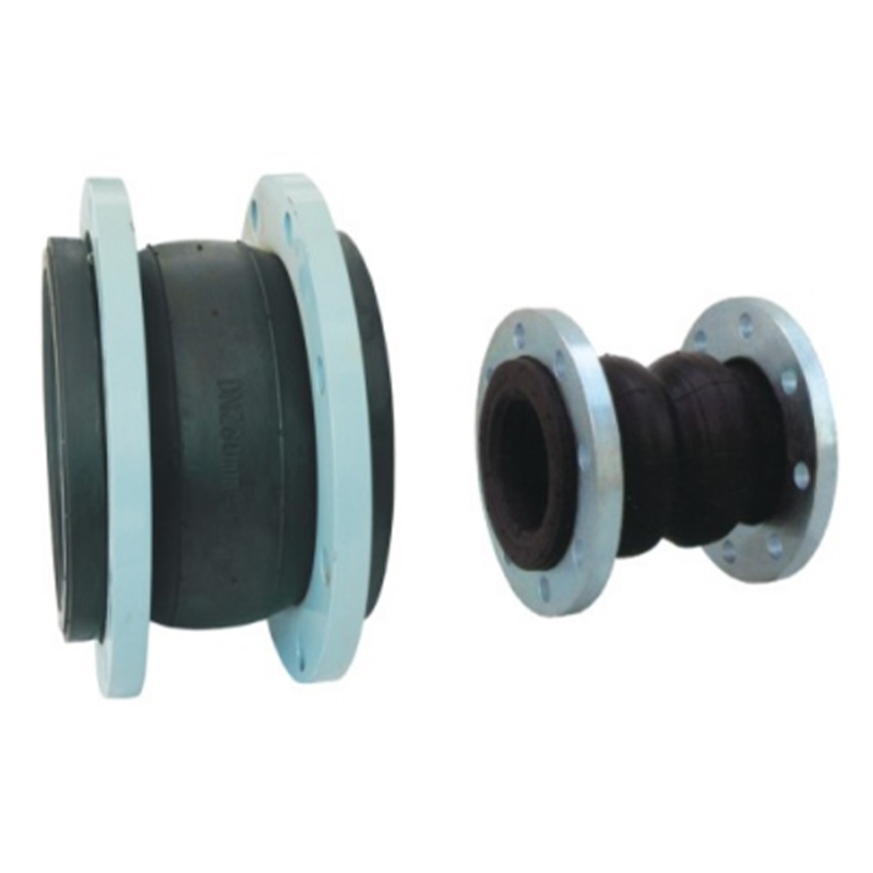 Rubber expansion joint for flexible water pipeline connections