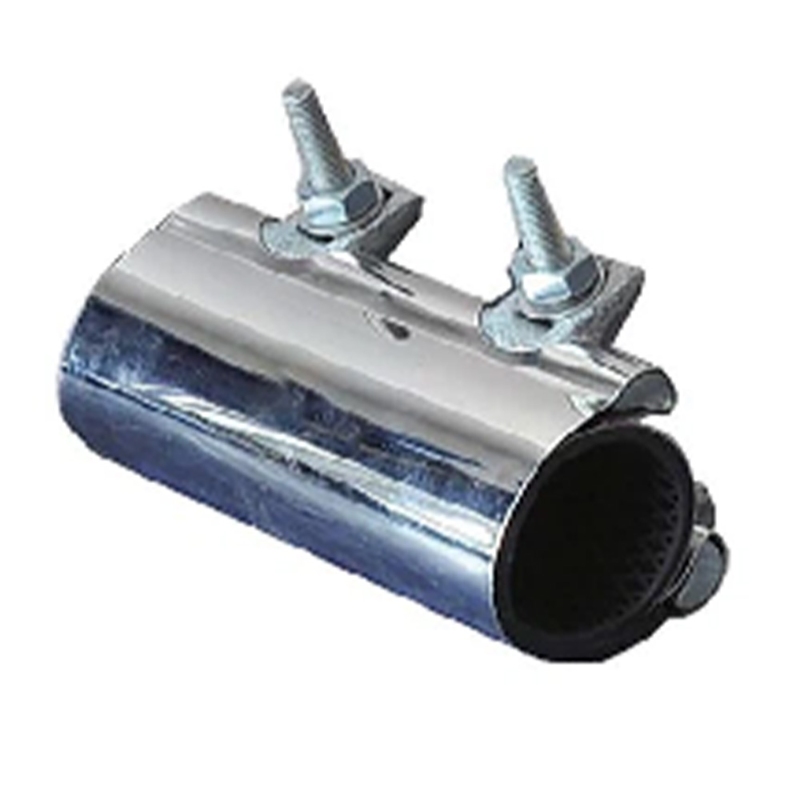Small full-circle stainless steel pipe repair clamp