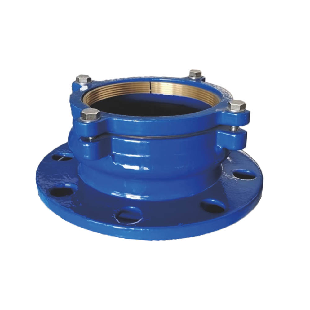 Adjustable blue flange adaptor for PE pipe