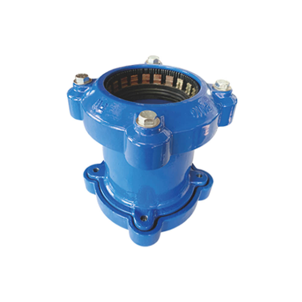 Blue restrained universal pipe coupling